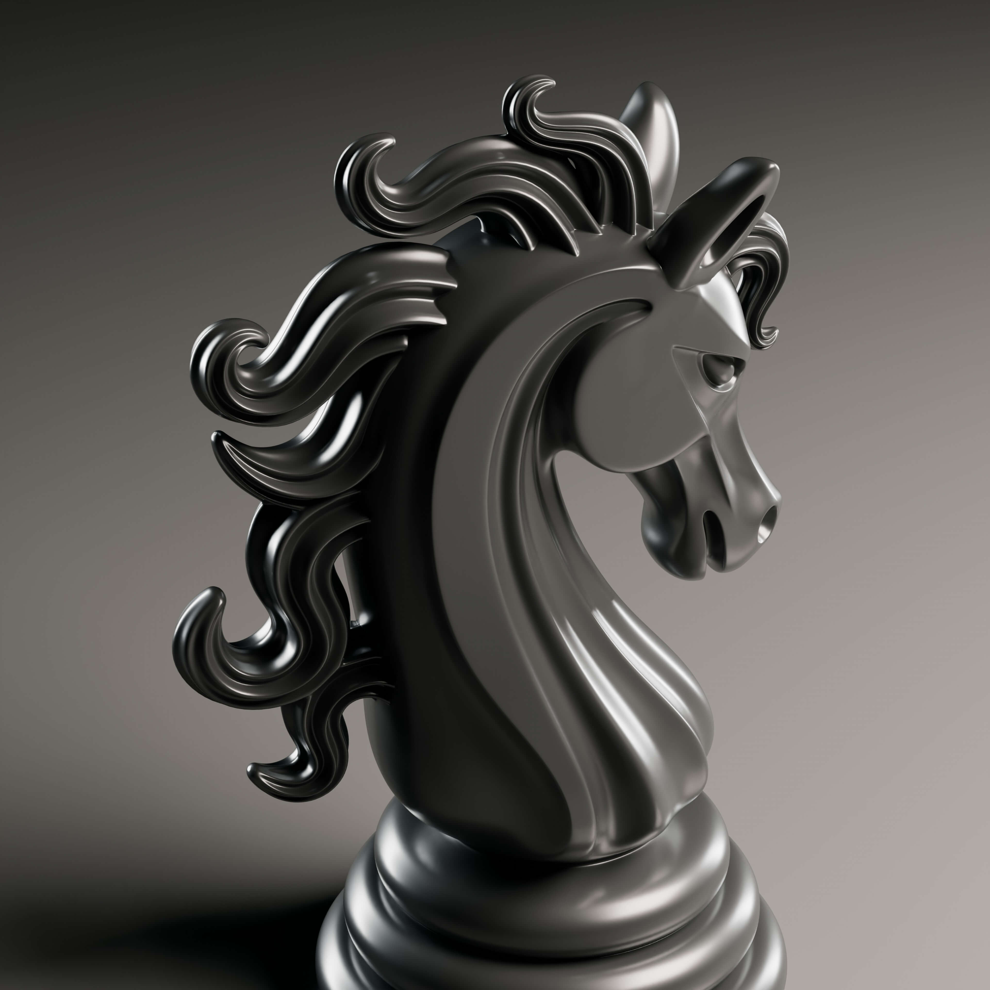 Elegant Modern Chess Pieces Set 3D Model