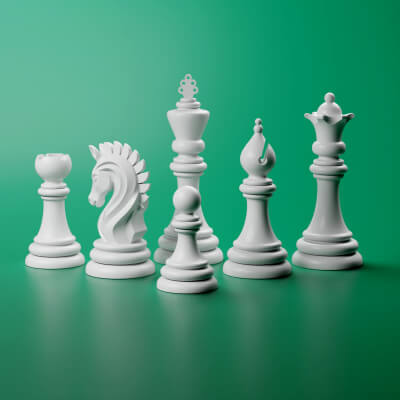 Imperial Staunton Chess Set 3D Model