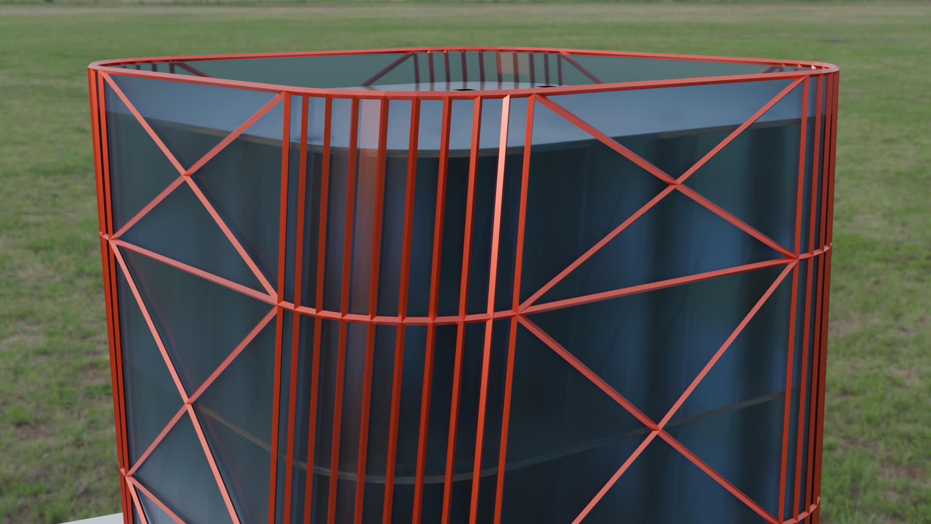 Modern Twisted Skyscraper Building with Diagrid Facade 3D Model