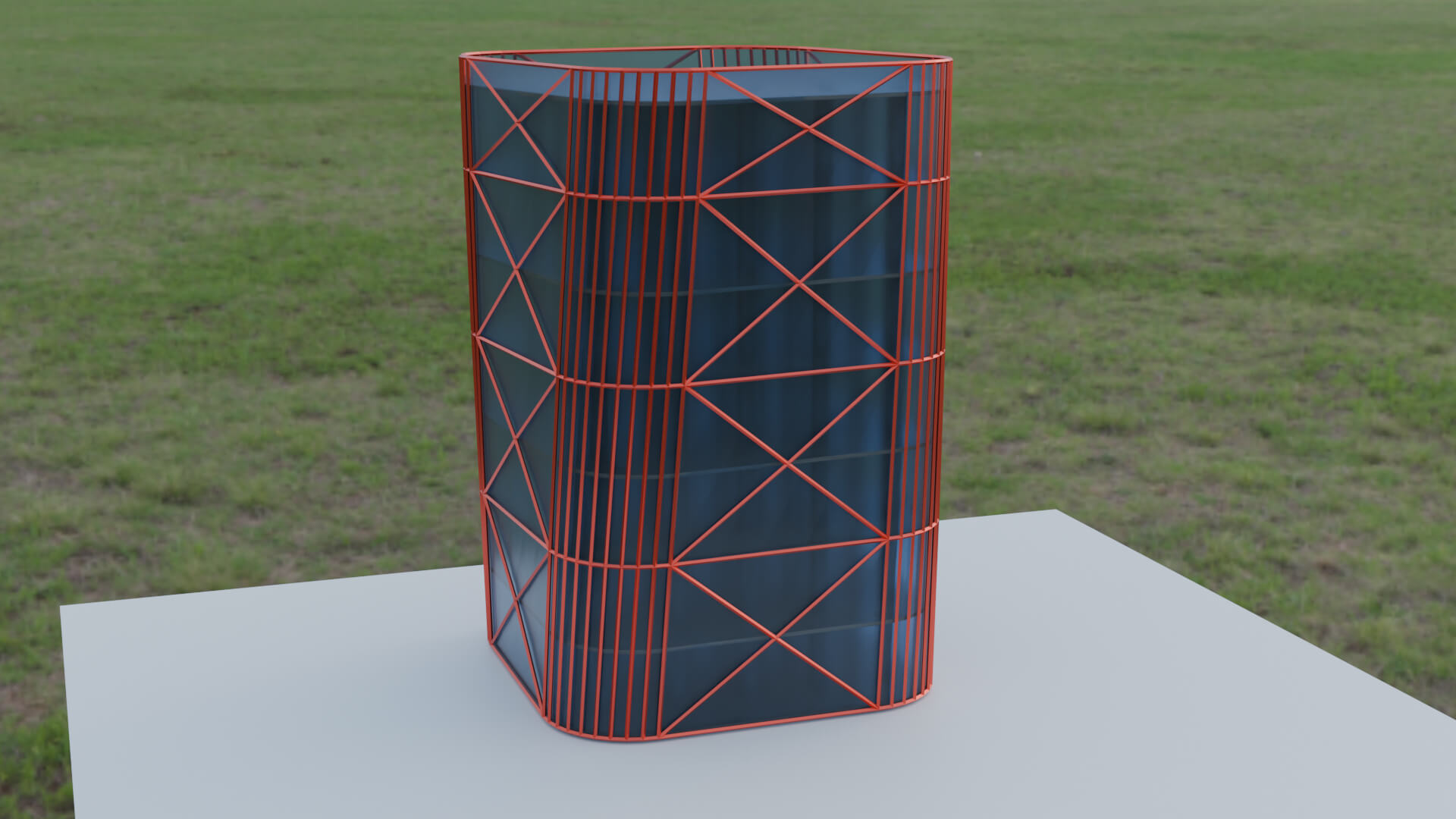 Modern Twisted Skyscraper Building with Diagrid Facade 3D Model