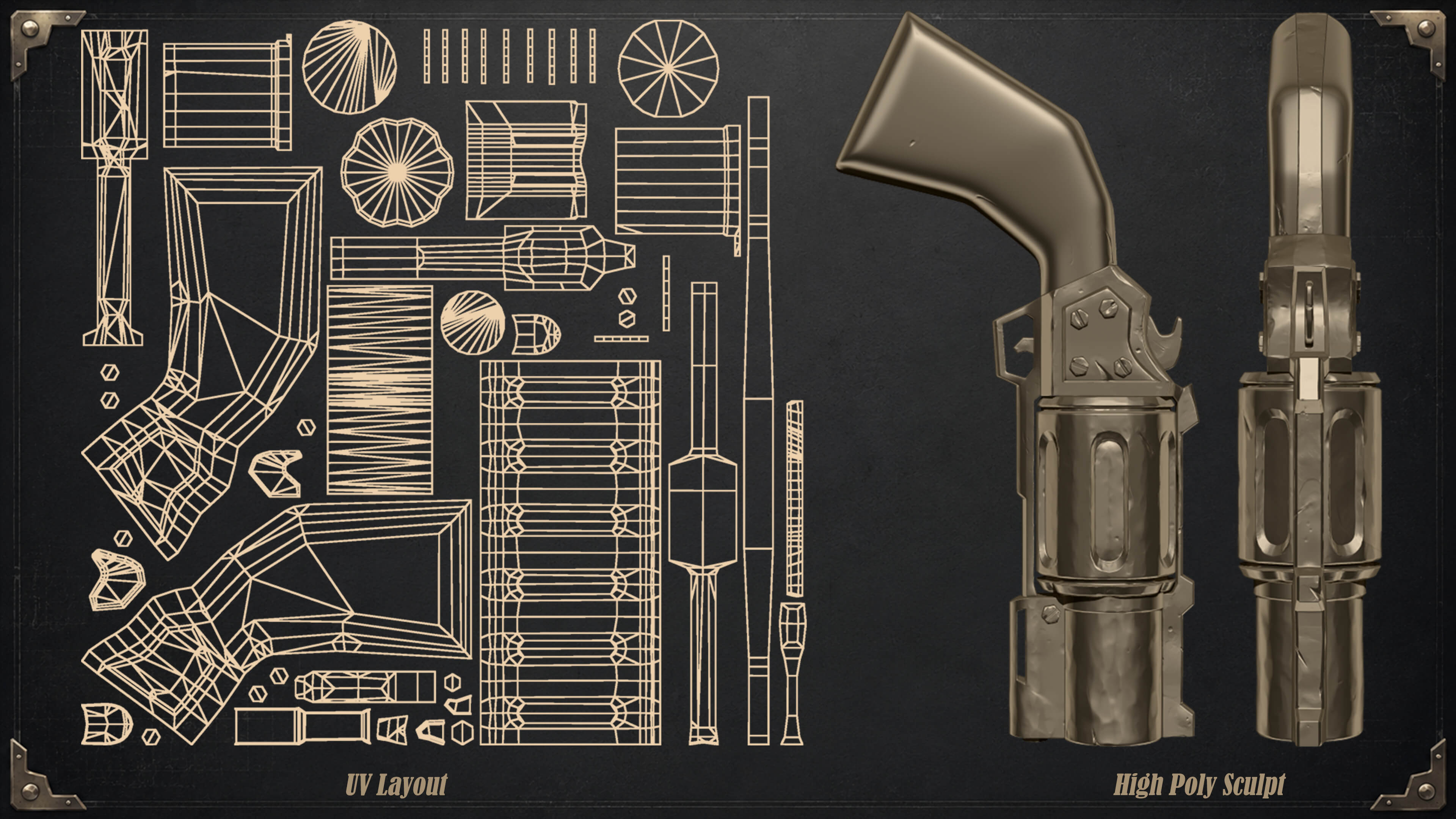 Stylized Revolver - Game Ready 3D Prop 3D Model
