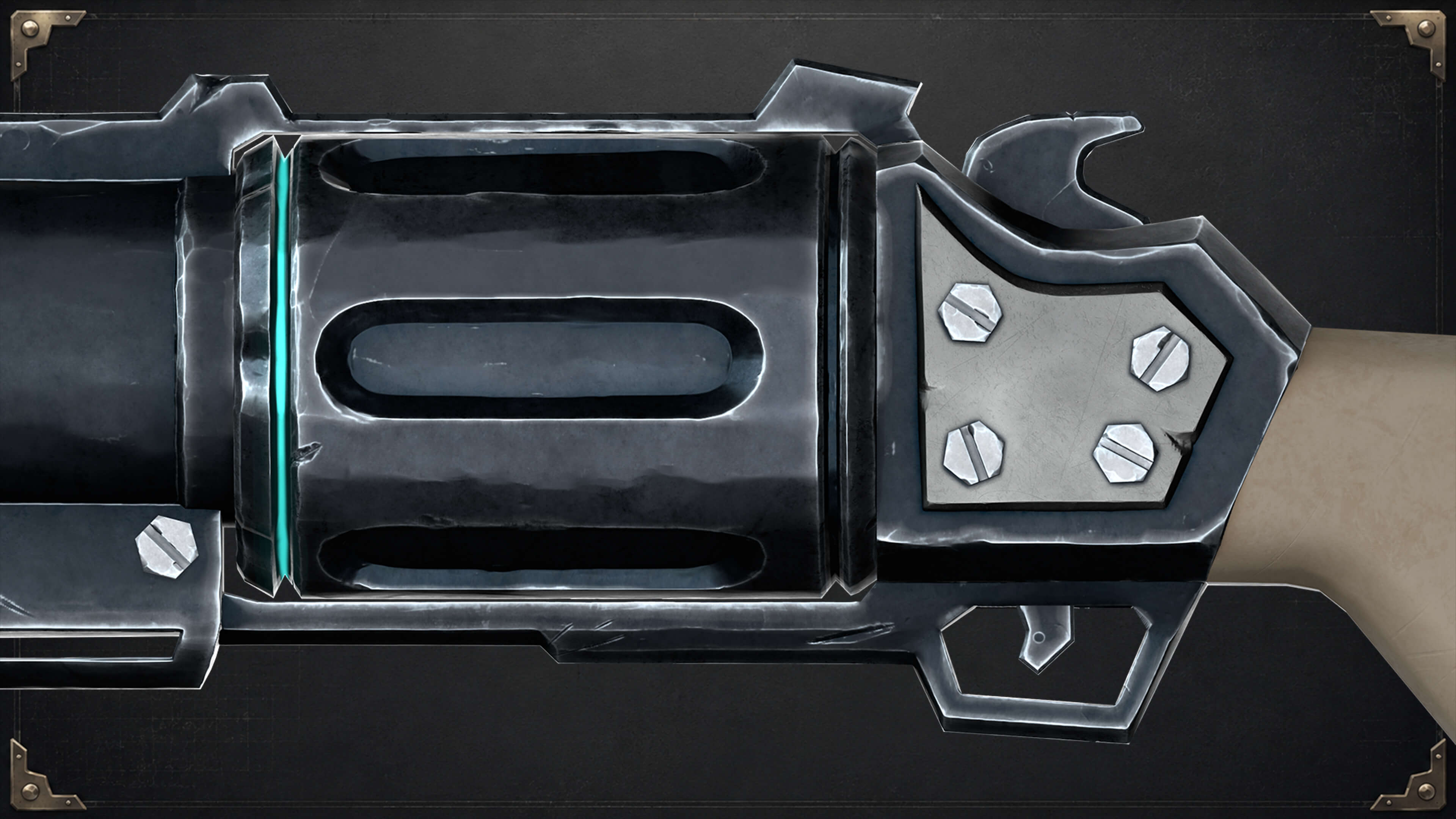 Stylized Revolver - Game Ready 3D Prop 3D Model
