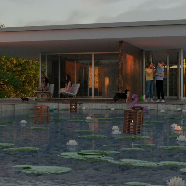 Golden Hour Getaway Luxury Villa Poolside Evening