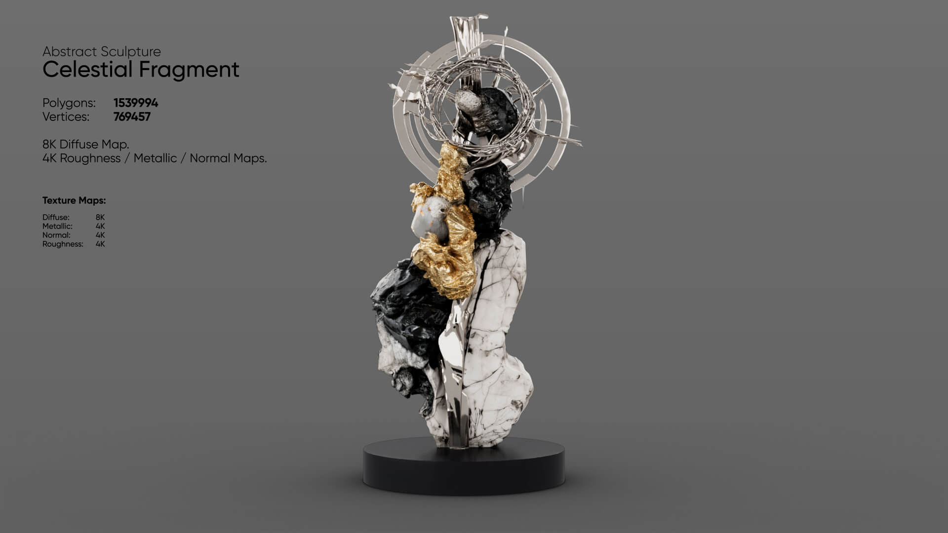 Abstract Sculpture - Celestial Fragment 3D Model