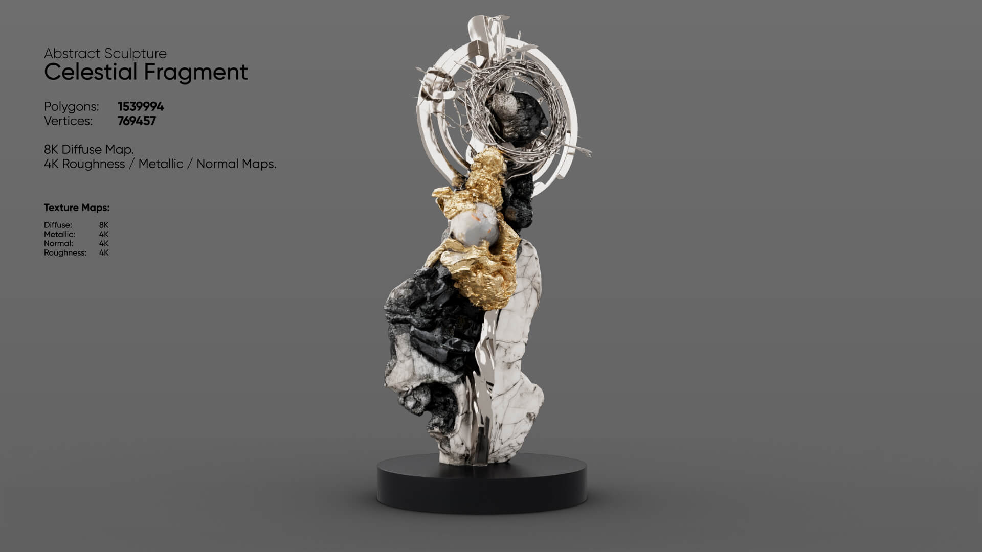 Abstract Sculpture - Celestial Fragment 3D Model