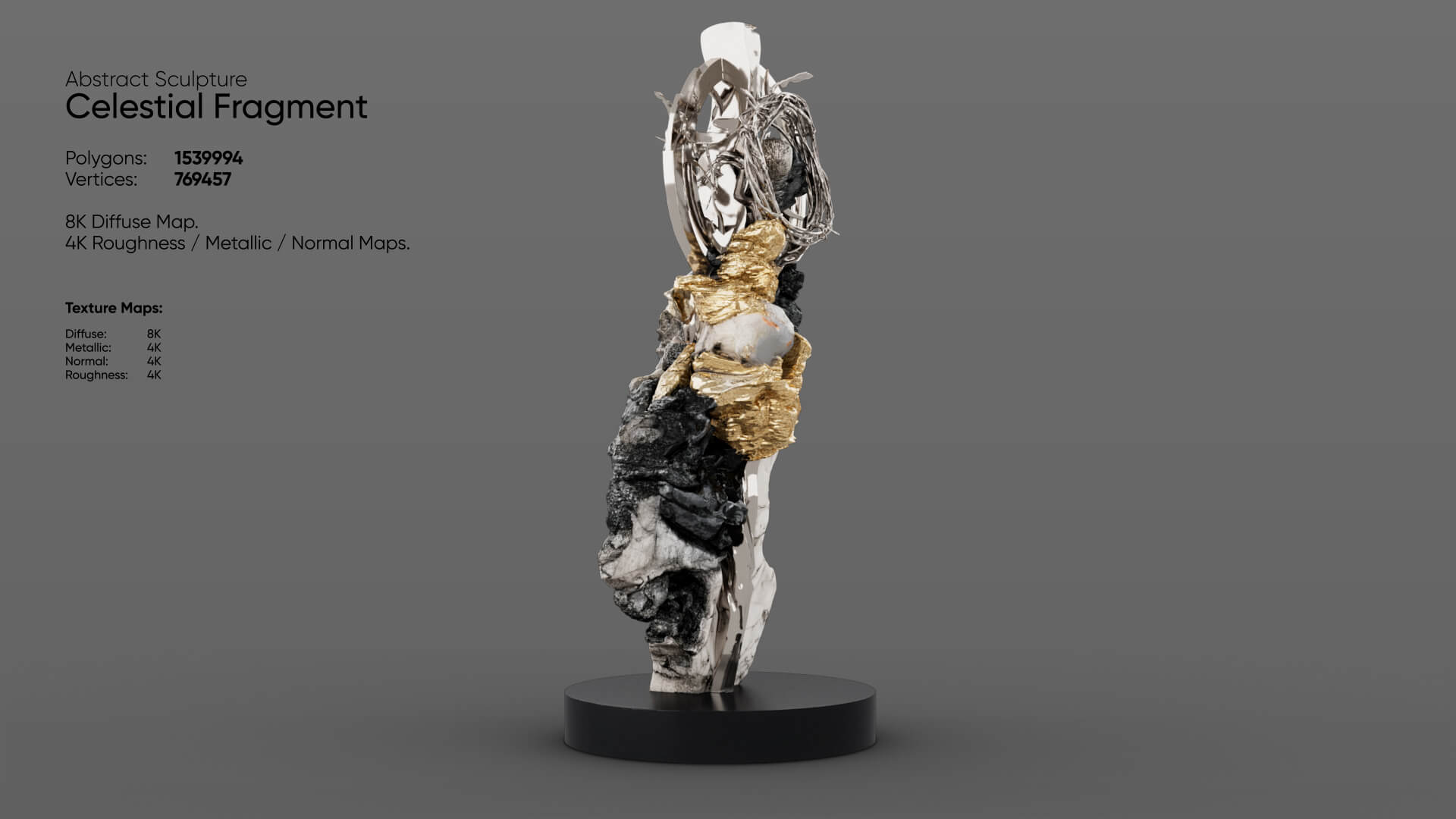 Abstract Sculpture - Celestial Fragment 3D Model