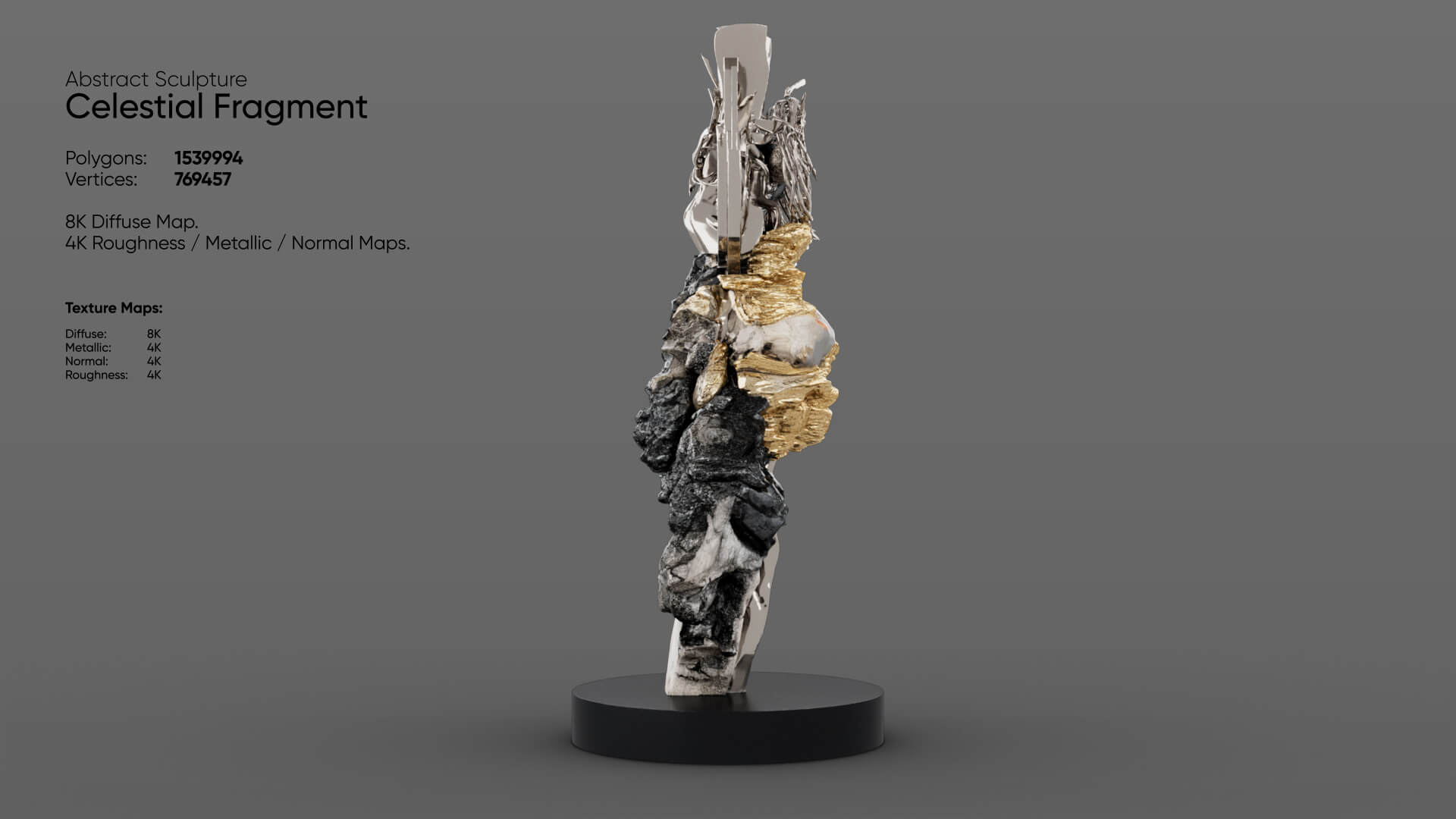 Abstract Sculpture - Celestial Fragment 3D Model