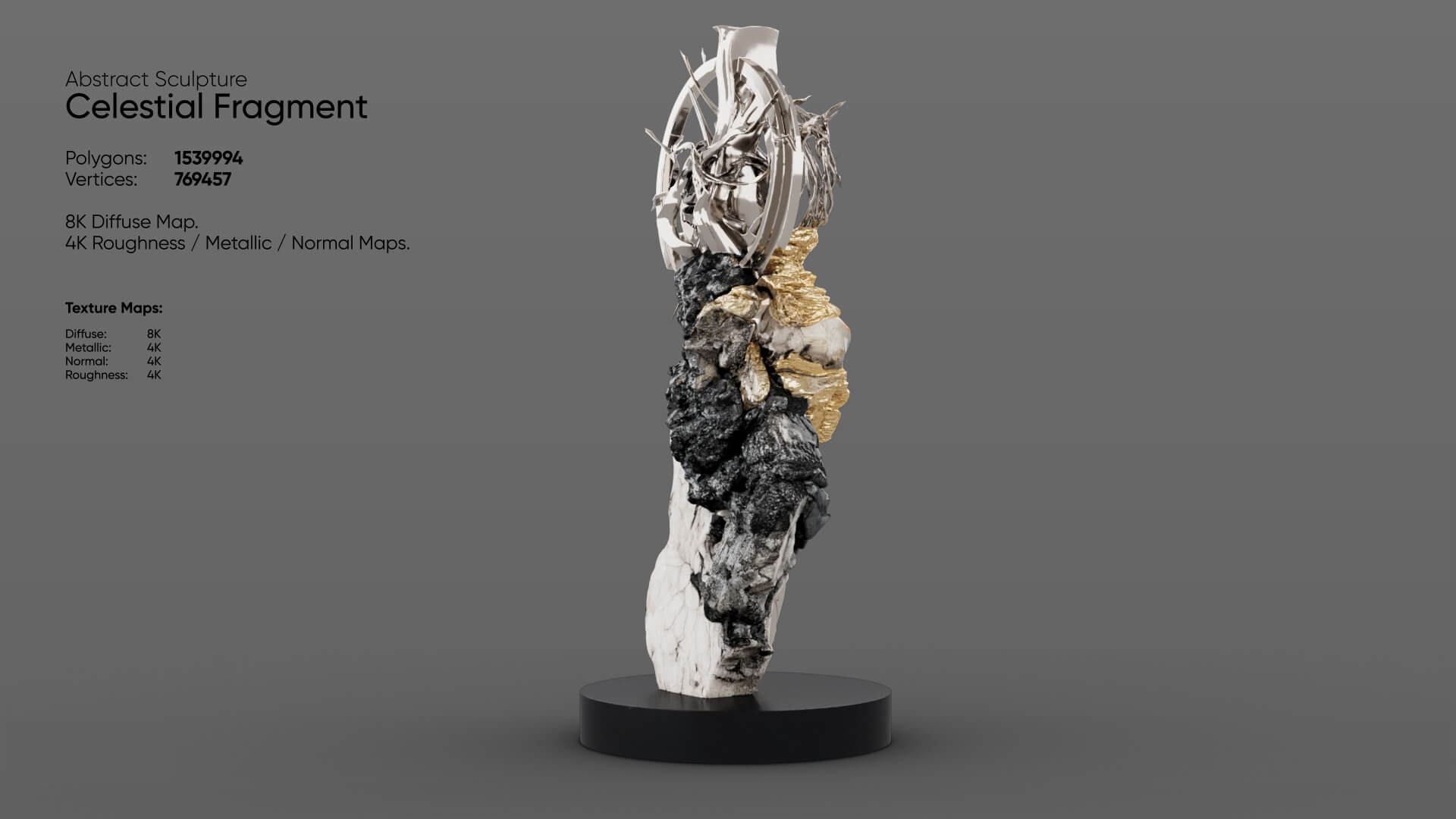Abstract Sculpture - Celestial Fragment 3D Model