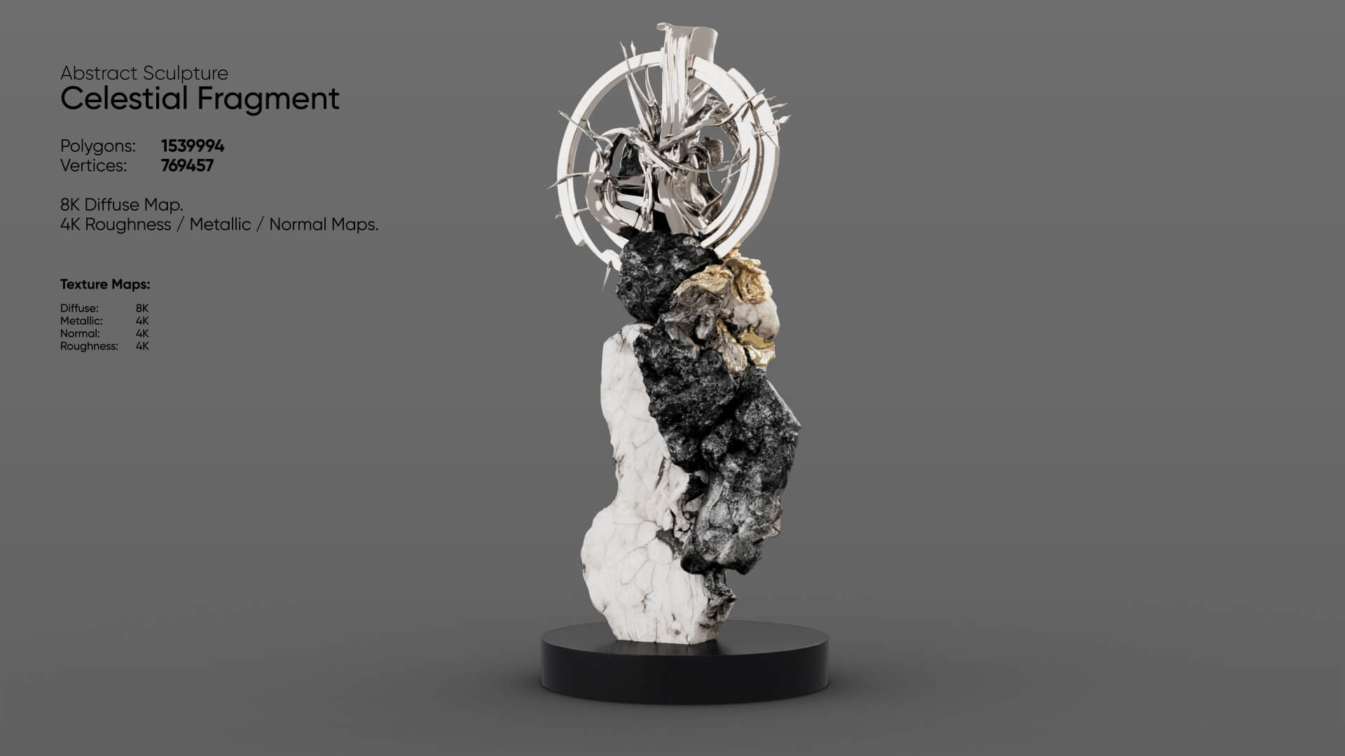 Abstract Sculpture - Celestial Fragment 3D Model