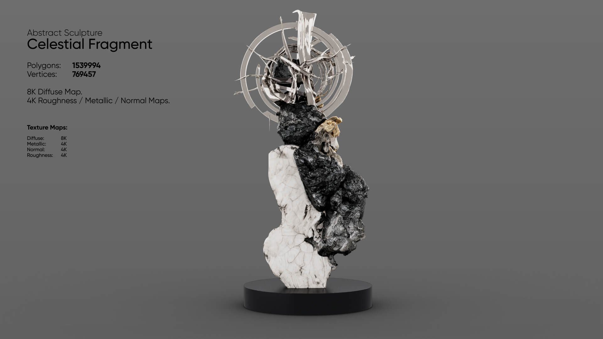 Abstract Sculpture - Celestial Fragment 3D Model