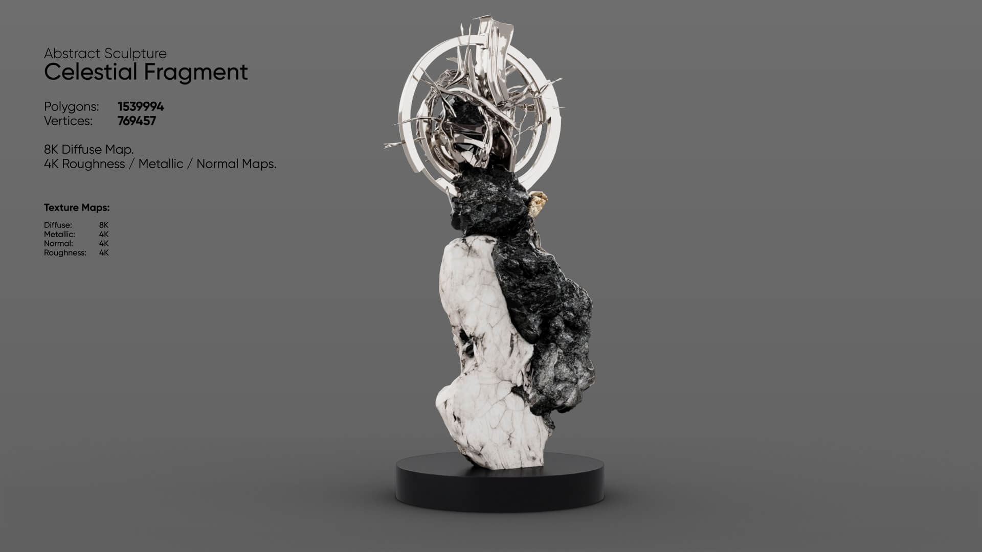 Abstract Sculpture - Celestial Fragment 3D Model