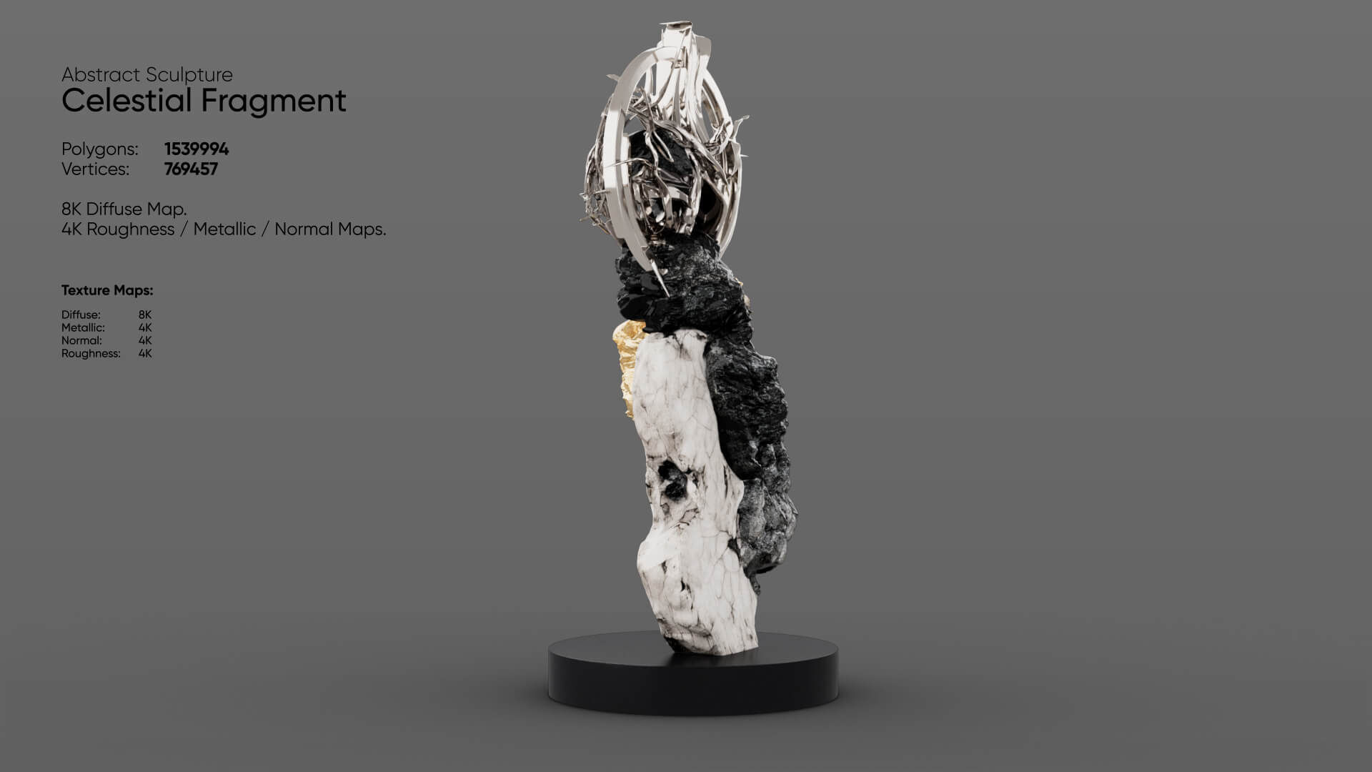 Abstract Sculpture - Celestial Fragment 3D Model