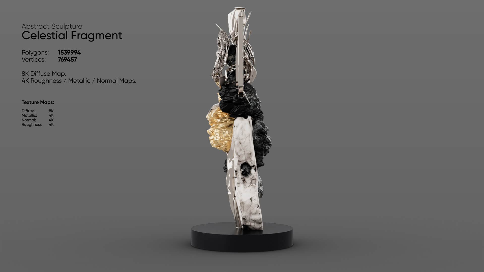 Abstract Sculpture - Celestial Fragment 3D Model