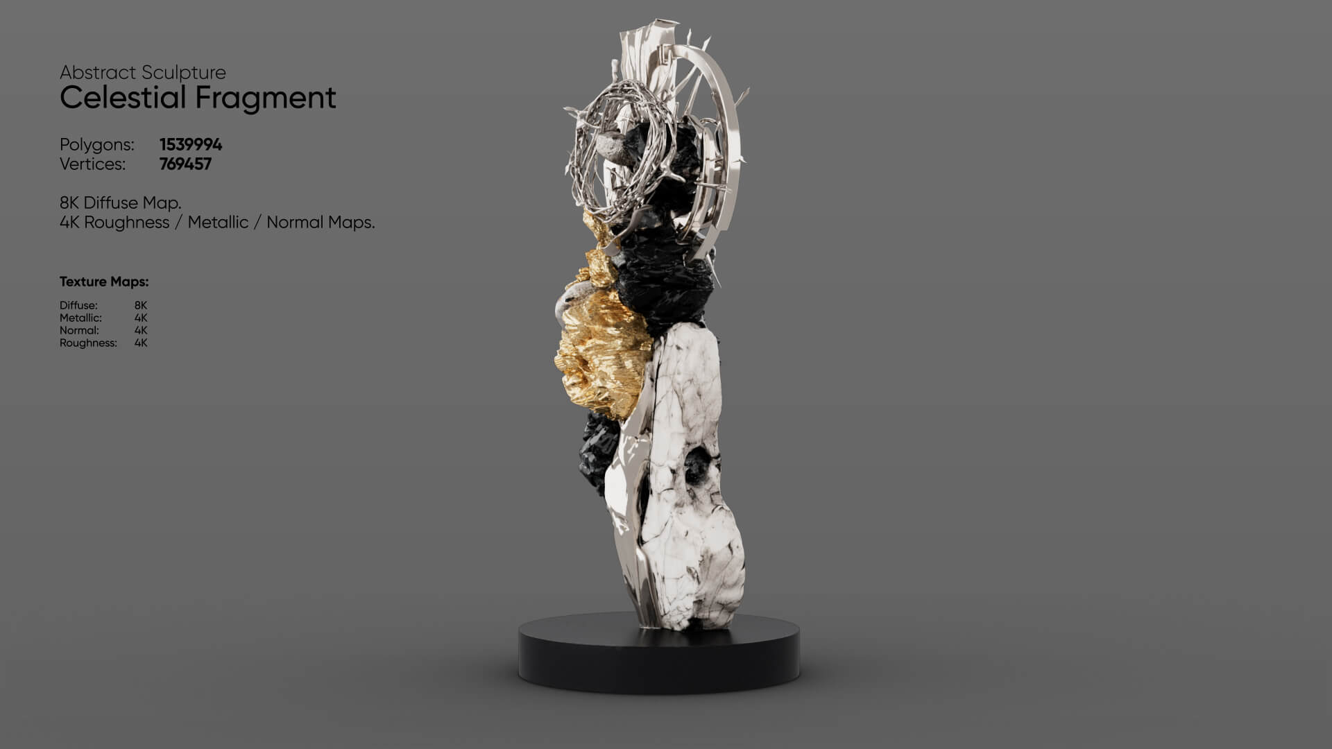 Abstract Sculpture - Celestial Fragment 3D Model