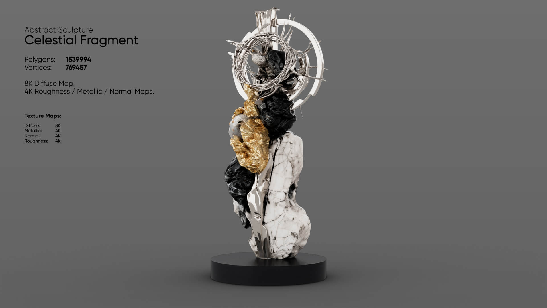 Abstract Sculpture - Celestial Fragment 3D Model