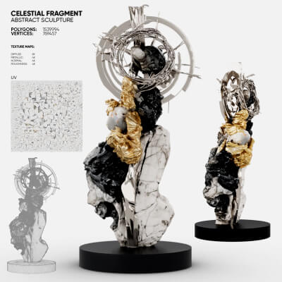 Abstract Sculpture - Celestial Fragment