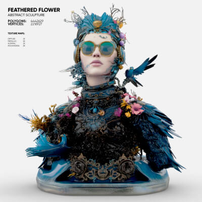 Abstract Sculpture &ndash; Feathered Flower