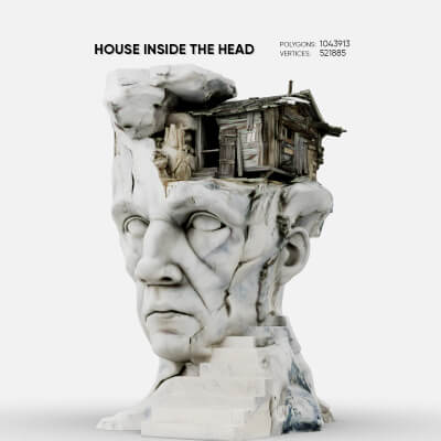 Abstract Sculpture - House inside the Head