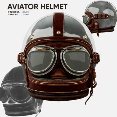 Aviator Helmet 3D Model