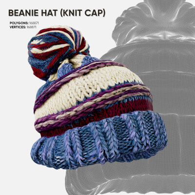 Beanie Knit Hat 3D Model