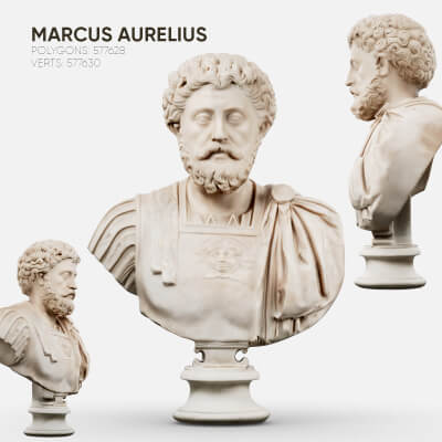 Bust of Roman Emperor Marcus Aurelius