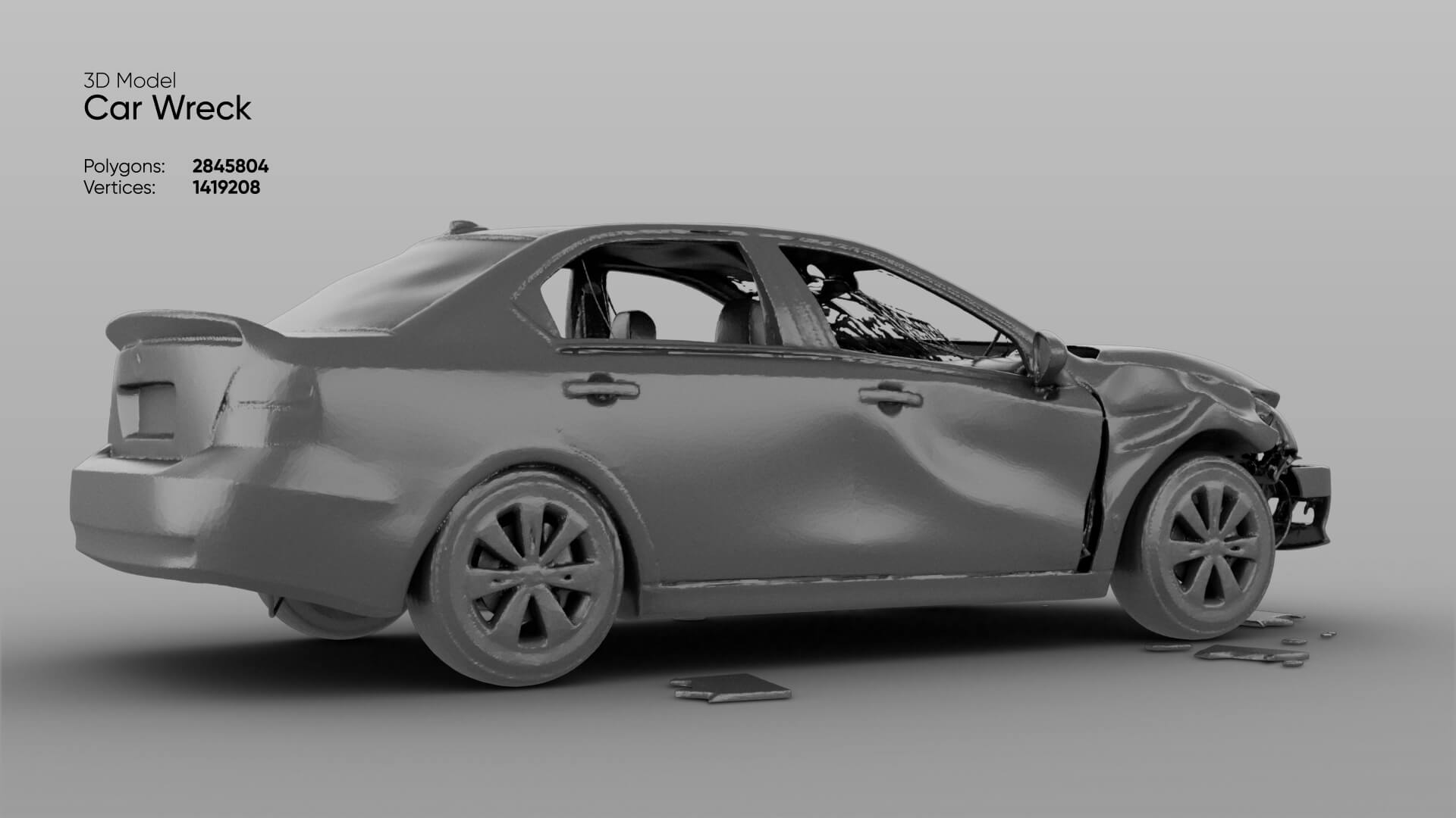 Car Wreck 3D Model 3D Model