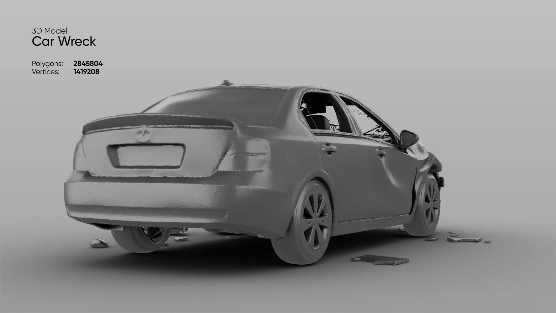 Car Wreck 3D Model 3D Model