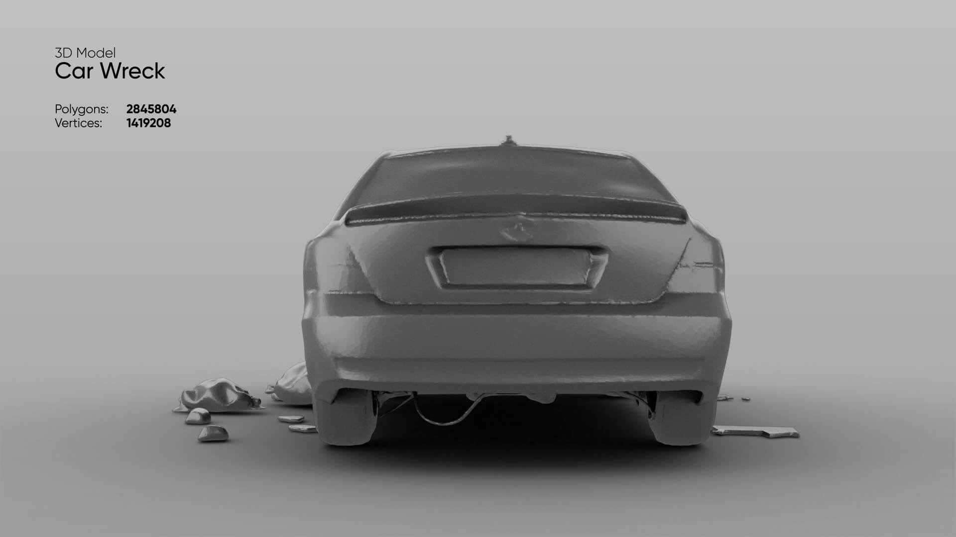 Car Wreck 3D Model 3D Model