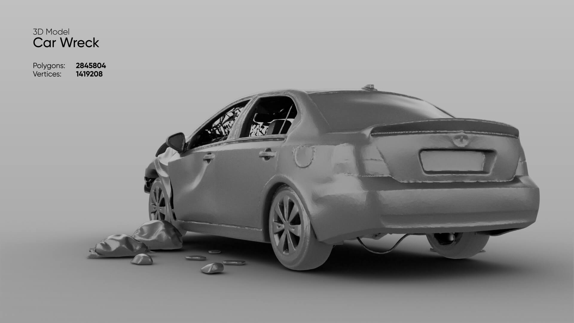 Car Wreck 3D Model 3D Model