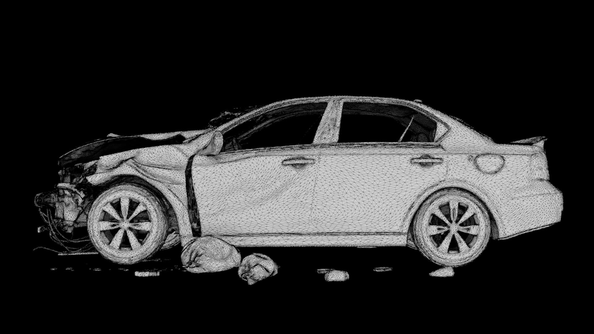 Car Wreck 3D Model 3D Model