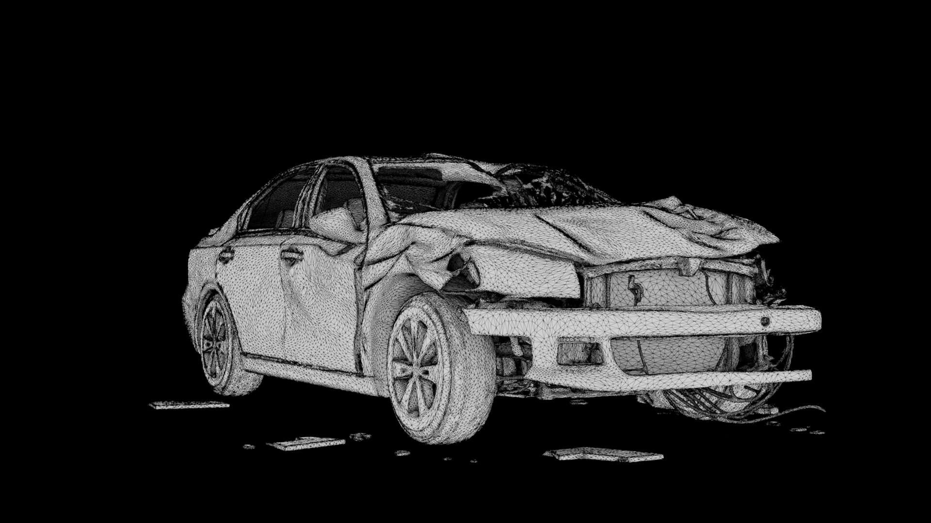 Car Wreck 3D Model 3D Model