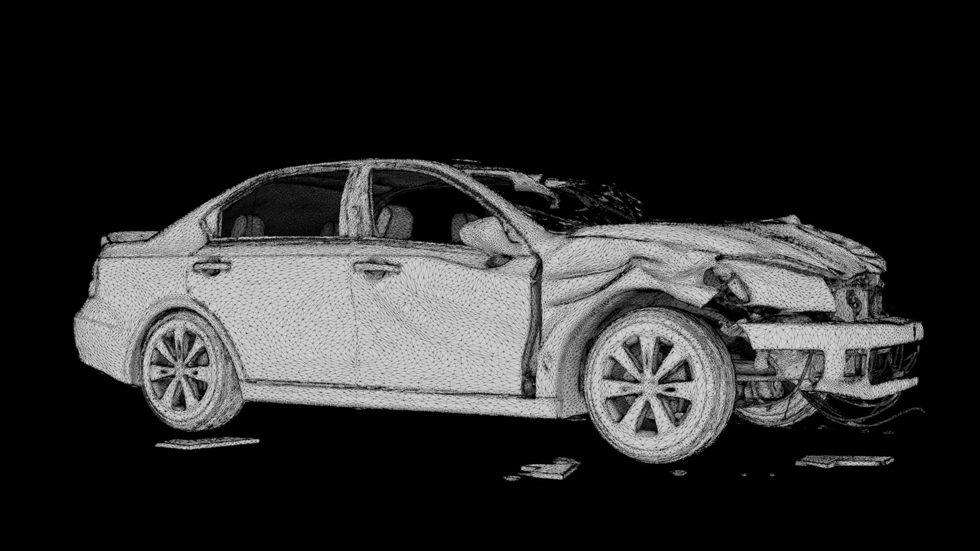 Car Wreck 3D Model 3D Model
