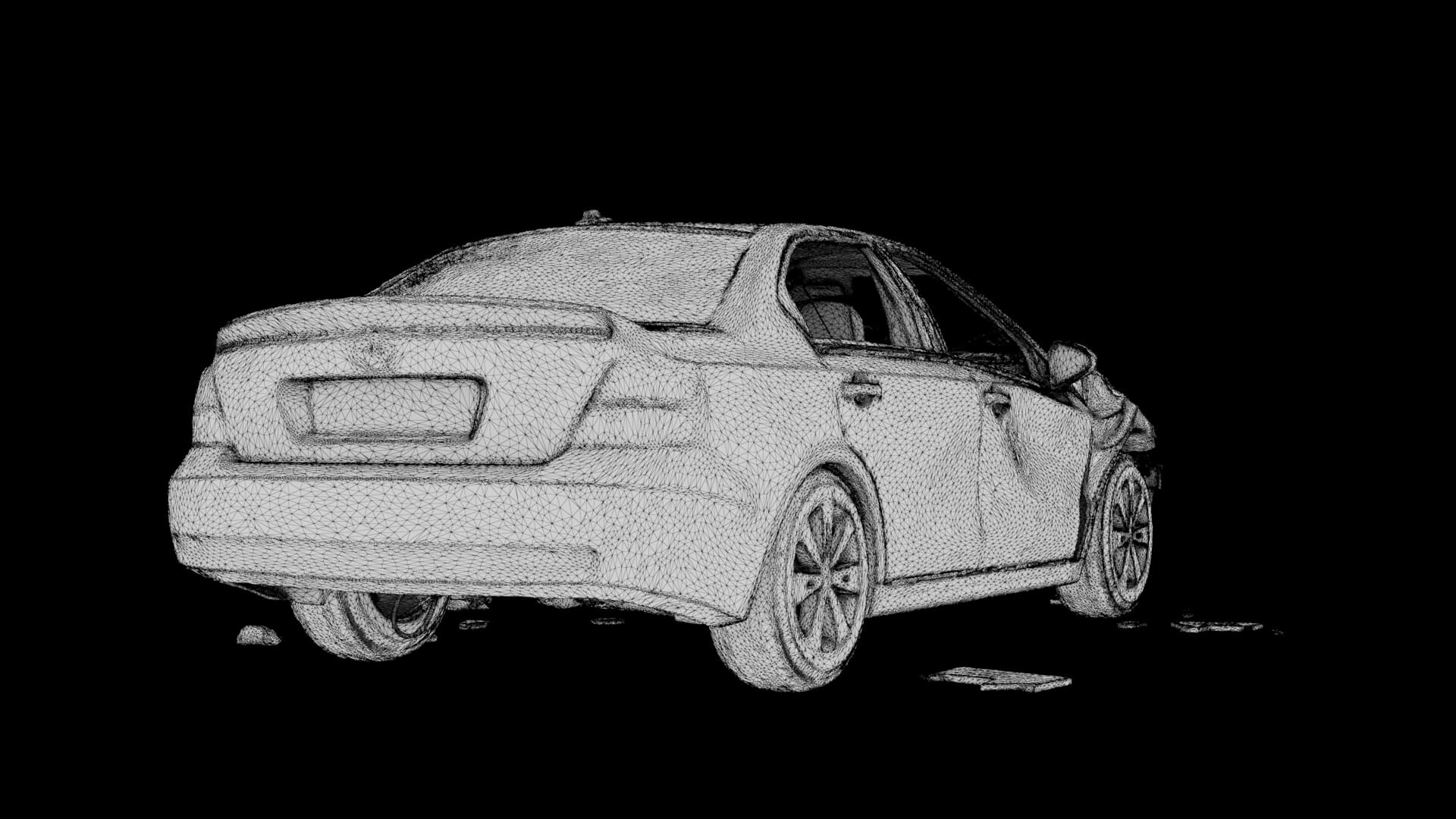 Car Wreck 3D Model 3D Model