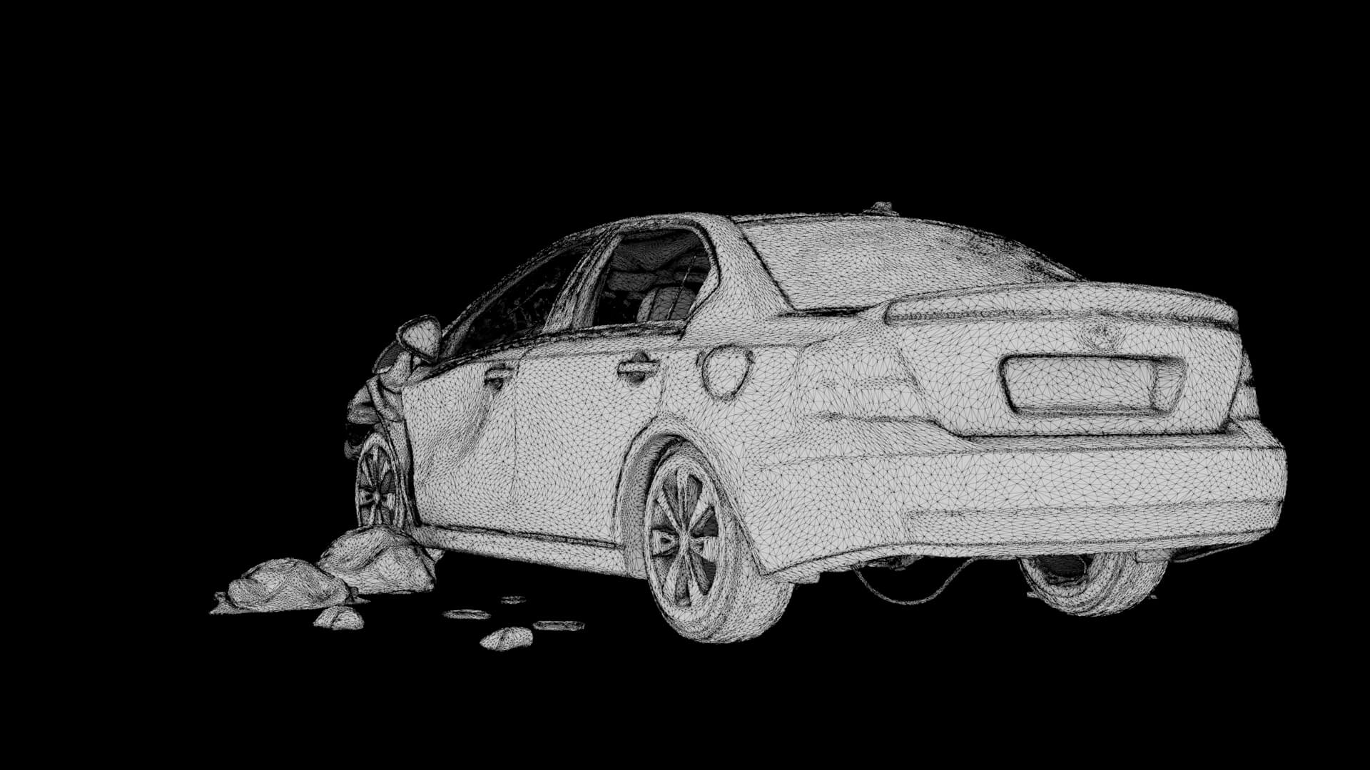 Car Wreck 3D Model 3D Model