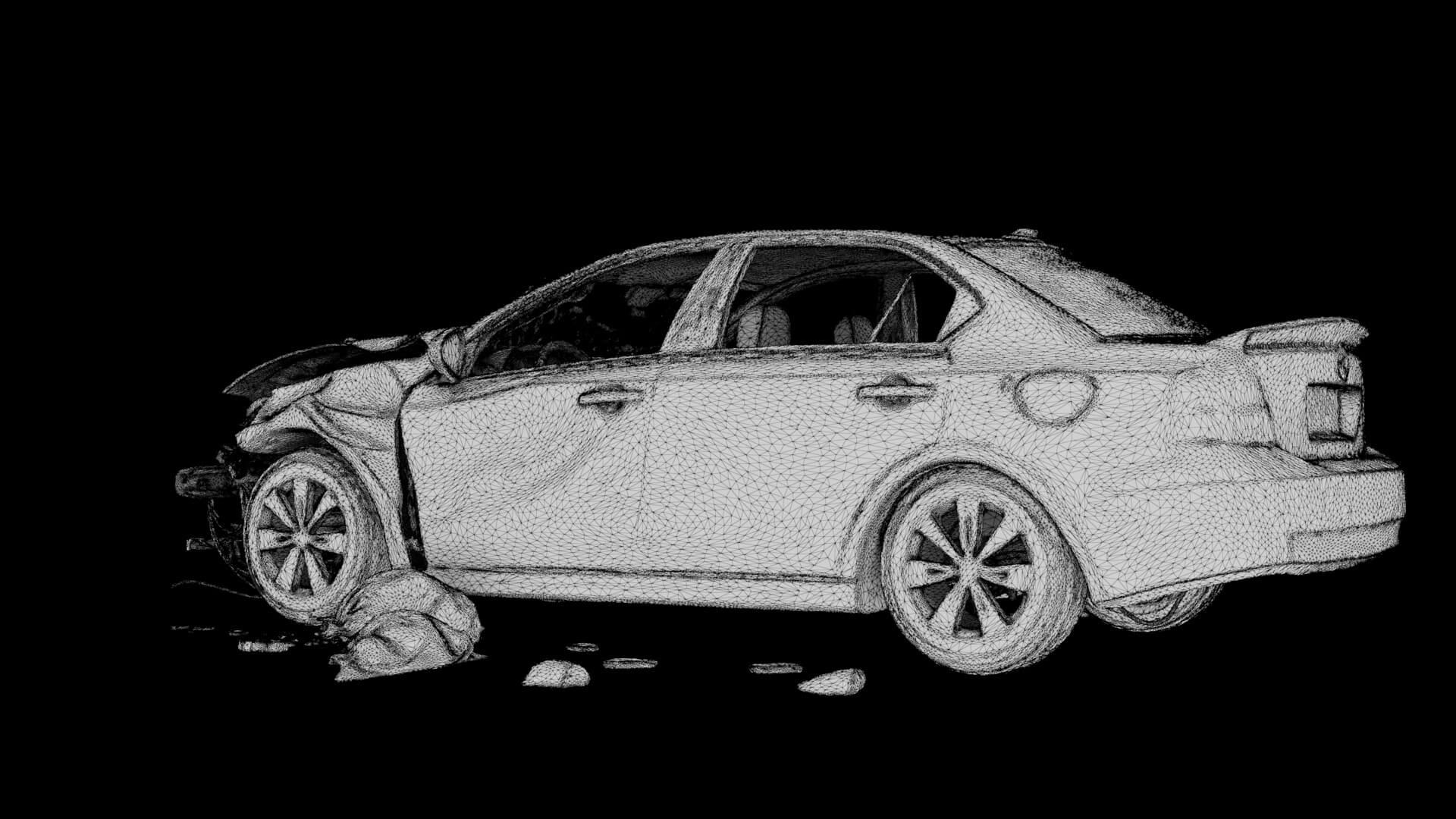 Car Wreck 3D Model 3D Model