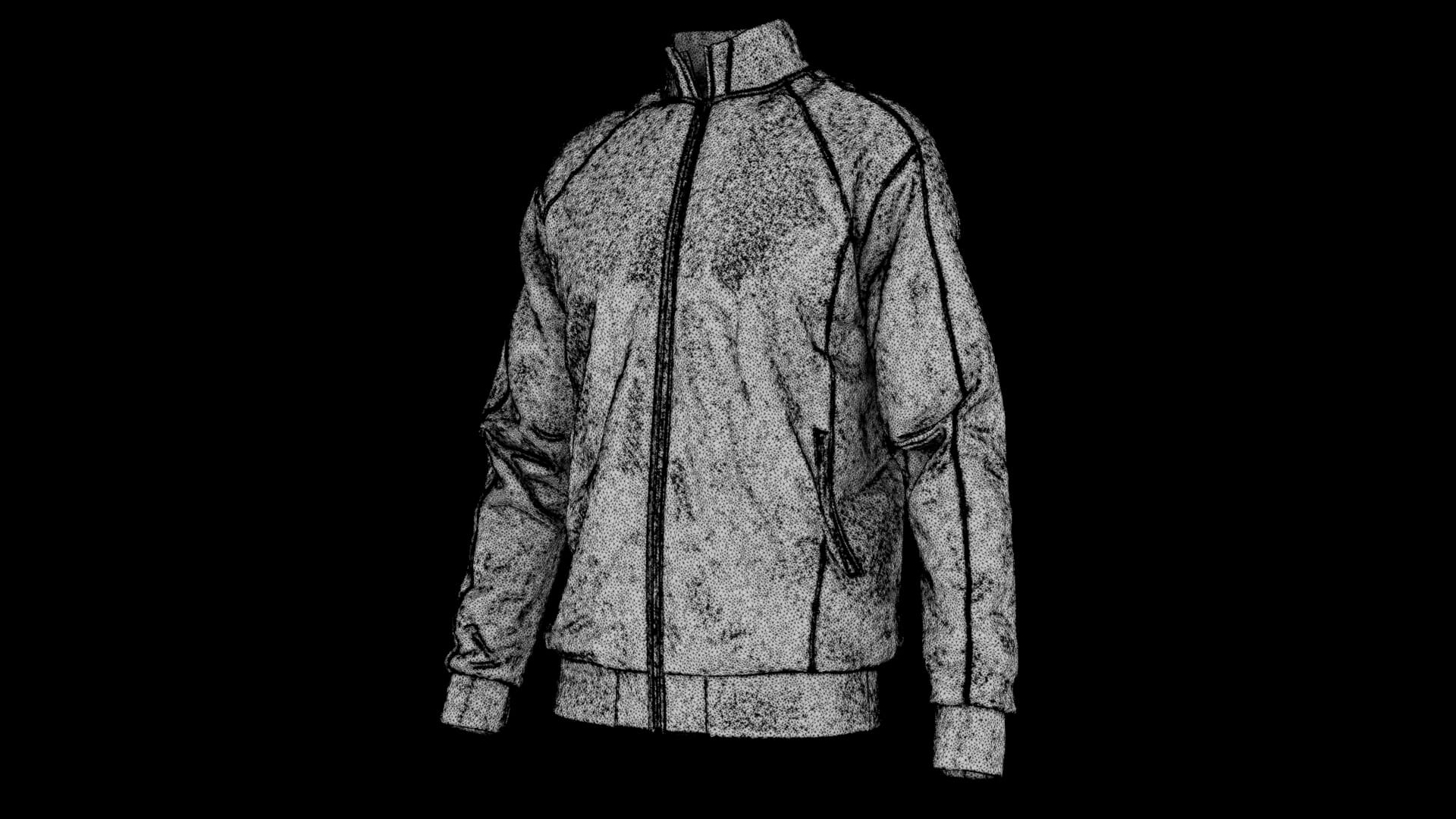 Clothing - Black Gold Jacket 3D Model