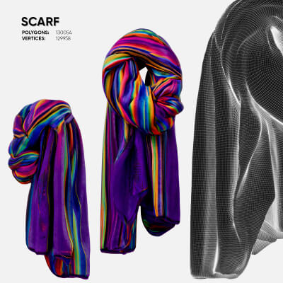 Colorful Scarf 3D Model