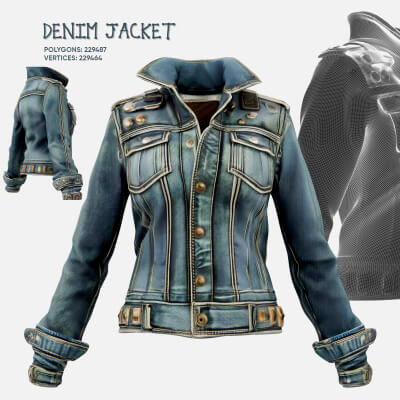 Denim Jacket 3D Model