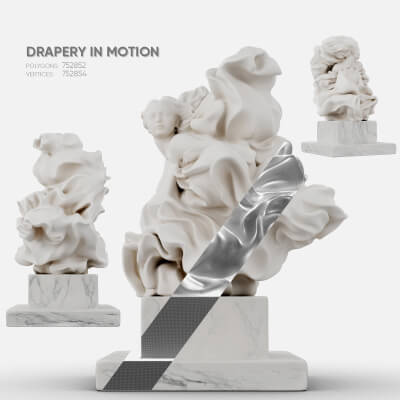 Drapery in Motion Marble Sculpture