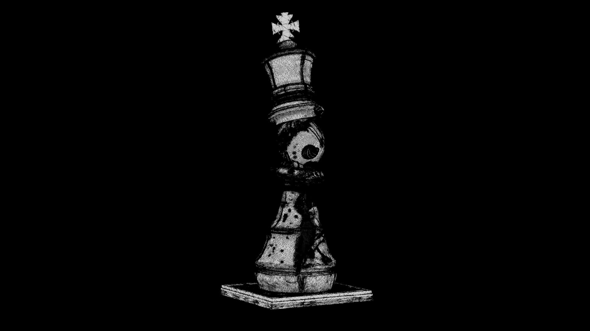 Fallen Monarch - Chess Sculpture 3D Model