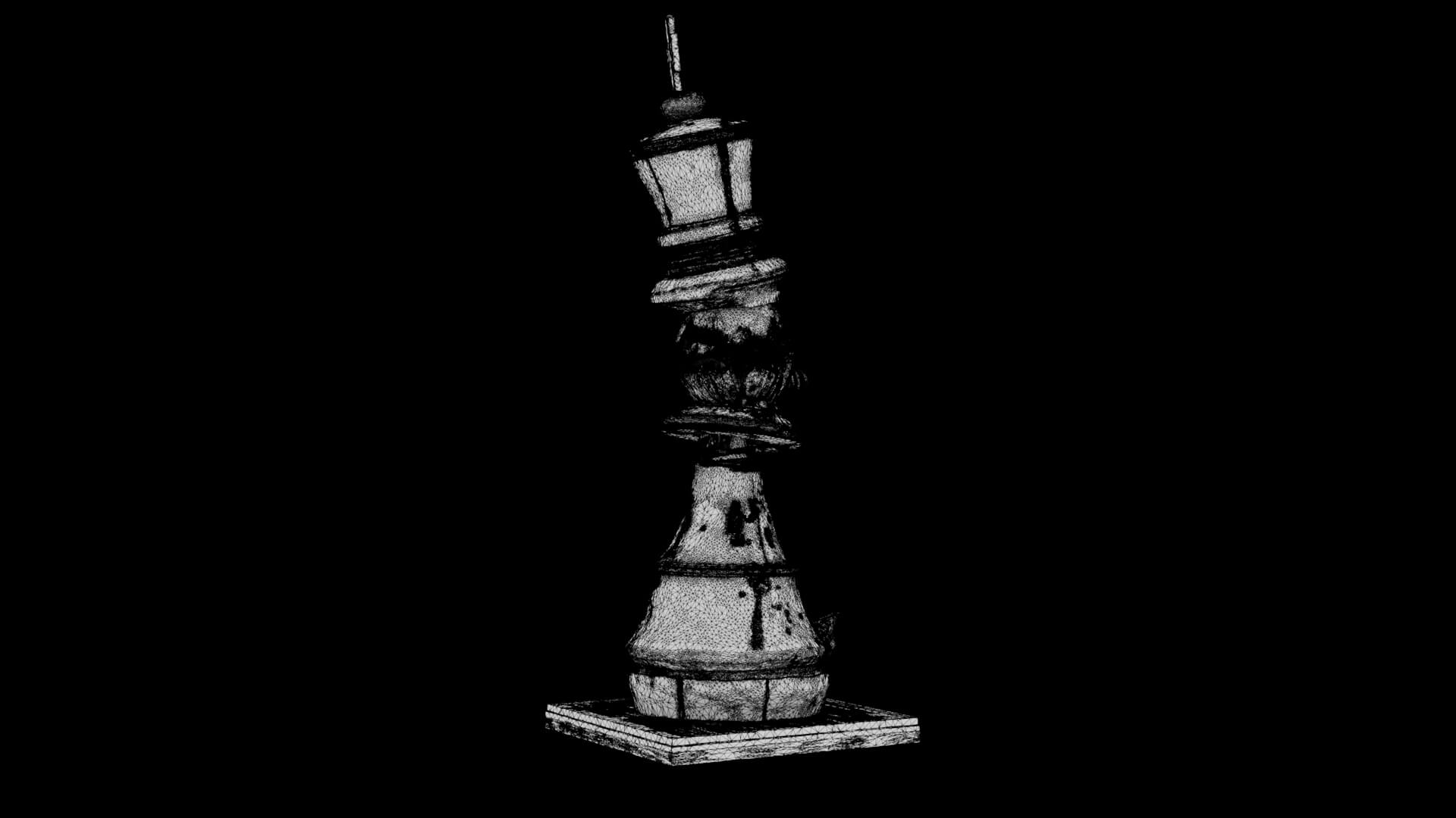 Fallen Monarch - Chess Sculpture 3D Model