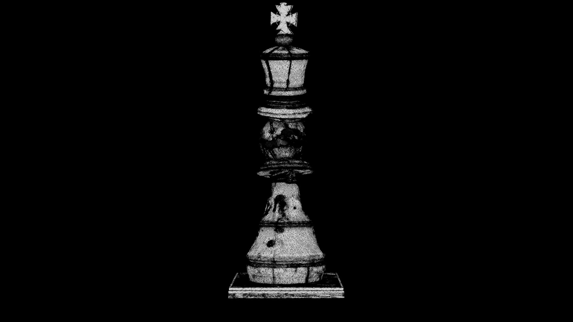 Fallen Monarch - Chess Sculpture 3D Model