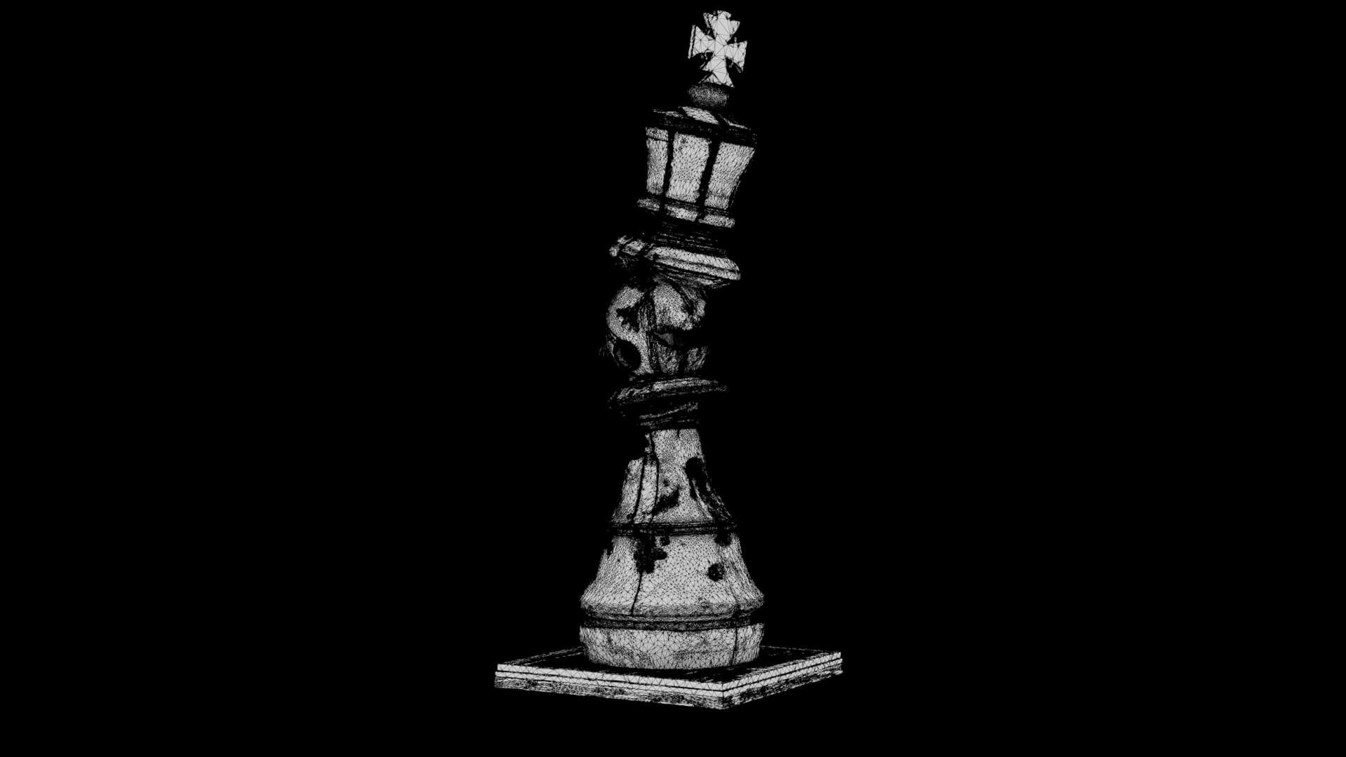Fallen Monarch - Chess Sculpture 3D Model