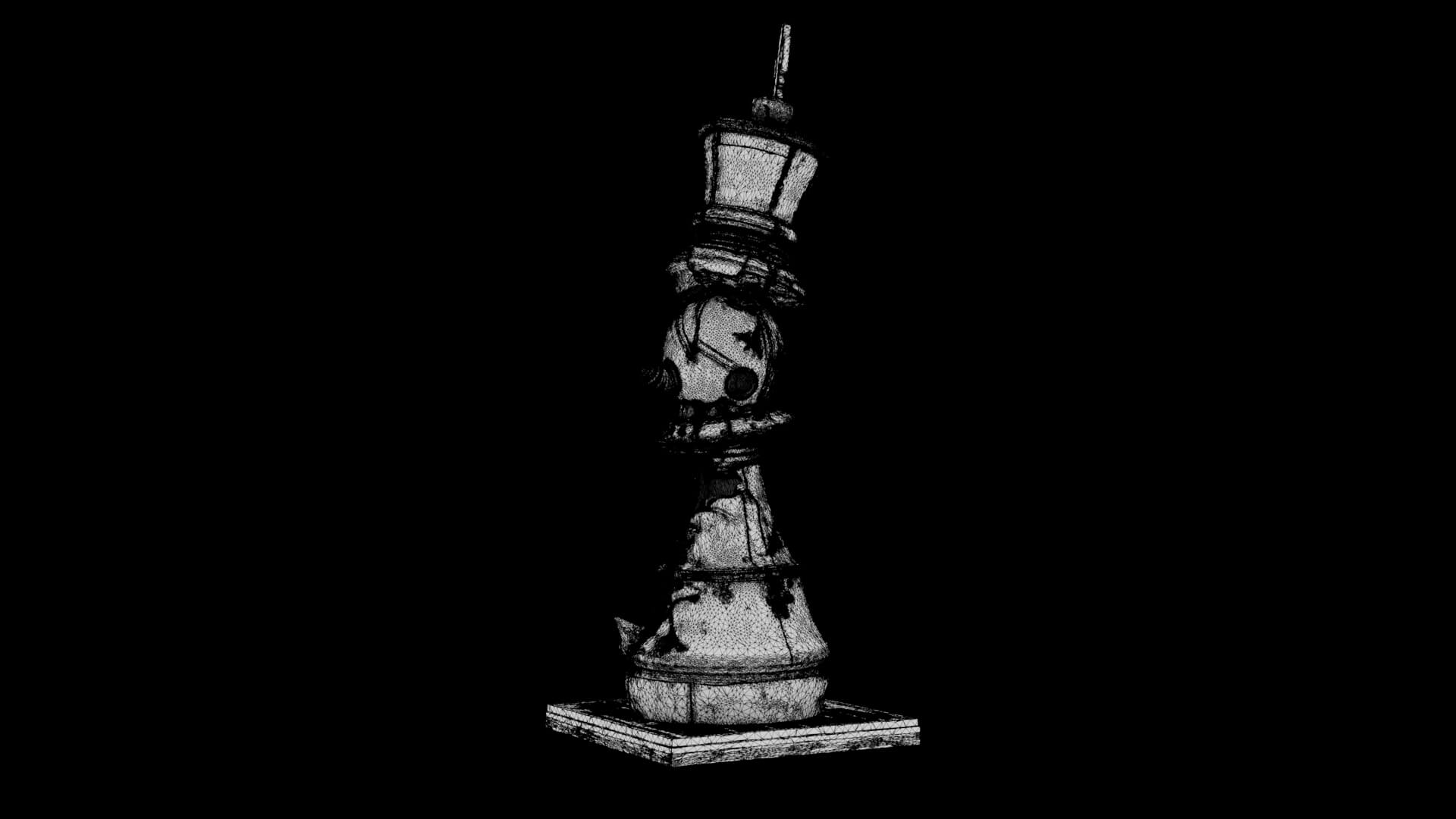 Fallen Monarch - Chess Sculpture 3D Model