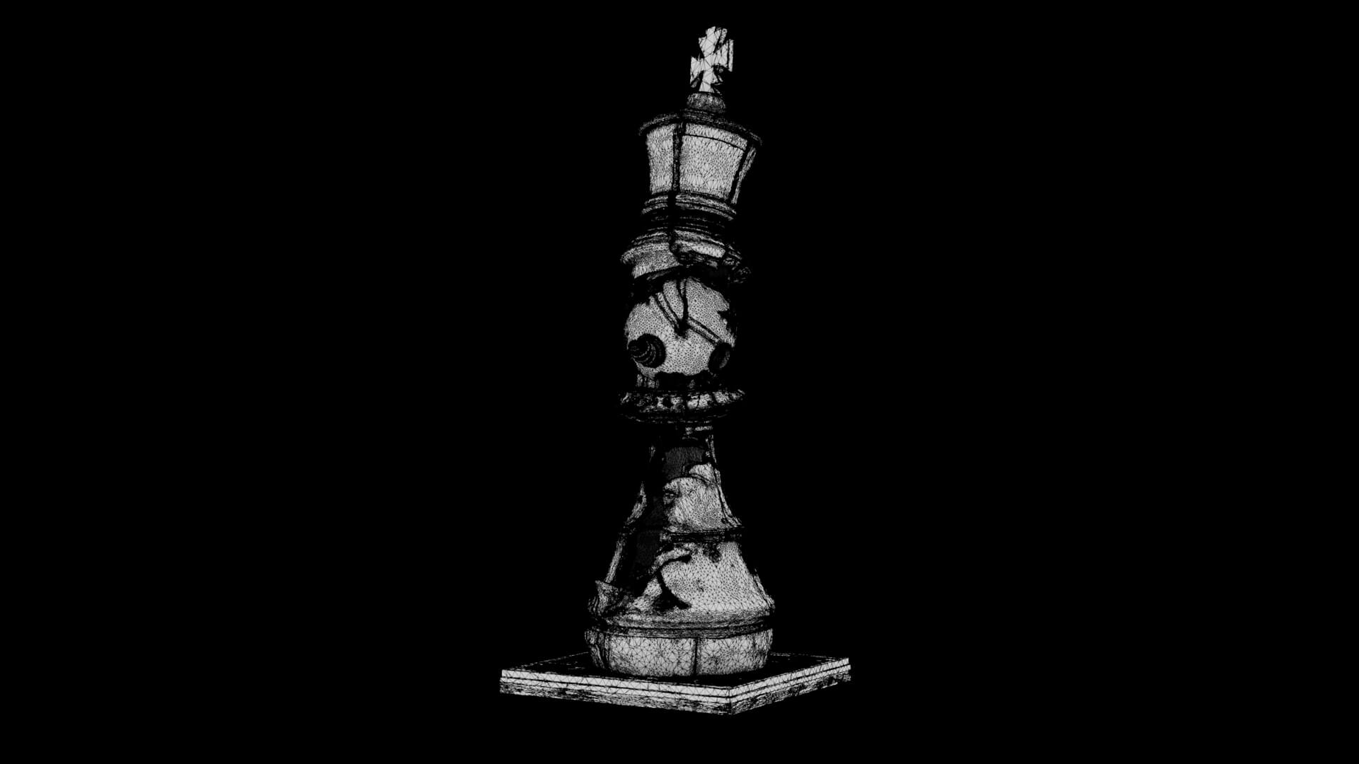Fallen Monarch - Chess Sculpture 3D Model