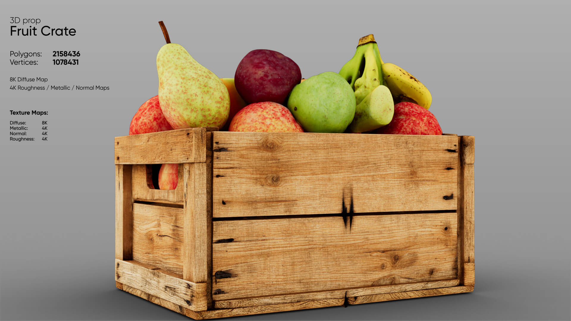 Fruit Crate 3D Model 3D Model