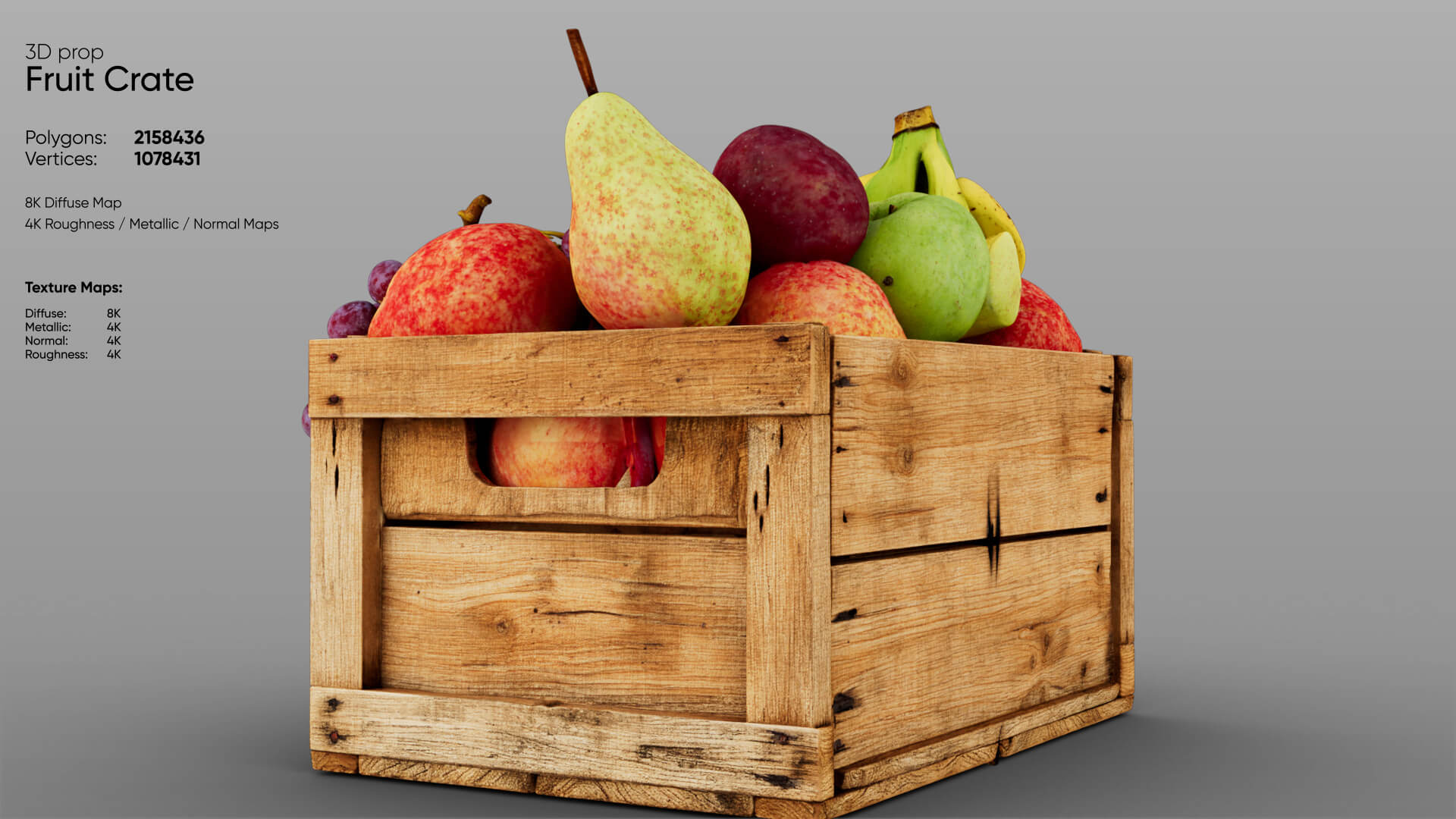 Fruit Crate 3D Model 3D Model