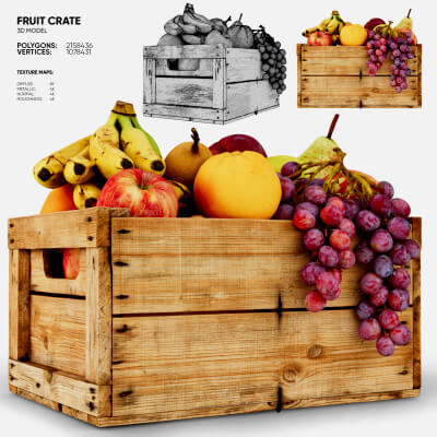 Fruit Crate 3D Model