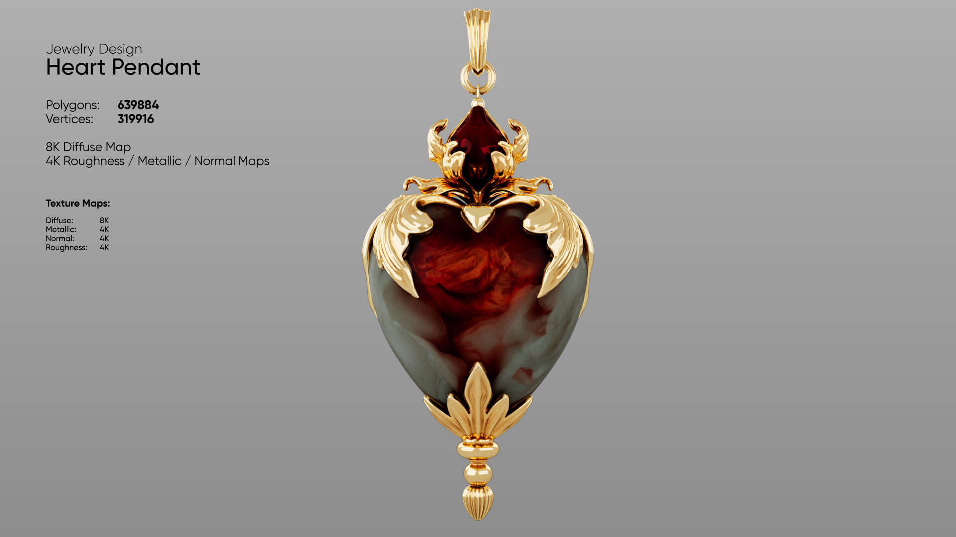 Heart Pendant 3D Model