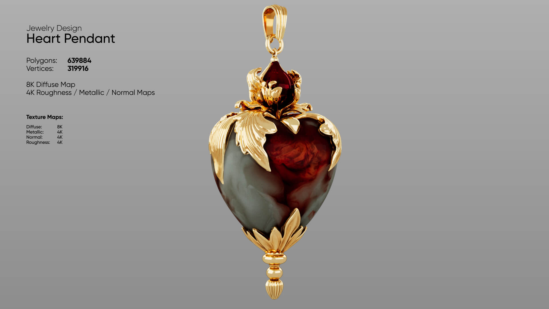 Heart Pendant 3D Model